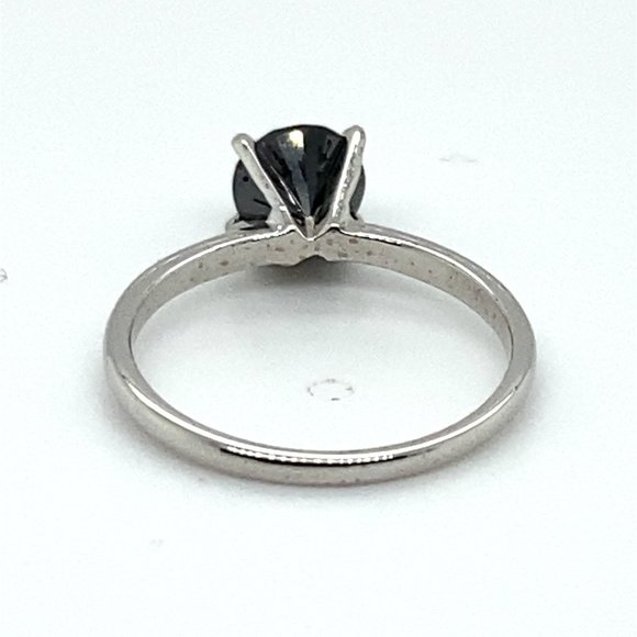 Black Diamond 1.22ct Solid 14K White Gold Ring - Picture 6 of 7